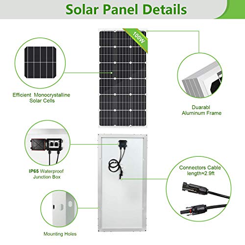 Eco Worthy Watt Solar Panel Volt Monocrystalline Solar Panel High Efficiency Module Rv