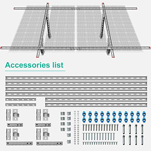 ECO-Worthy Adjustable Multi-Pieces Solar Panel Mounting Brackets Kit ...